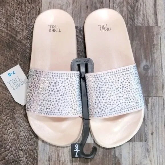 Women's Rhinestone Slides, Sandals - Picture 3 of 5